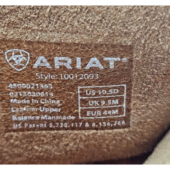 Ariat Men's Brown/Tan Leather Rambler Western Cowboy Boots Size 10.5D 2900 - Picture 8 of 15